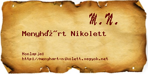 Menyhárt Nikolett névjegykártya
